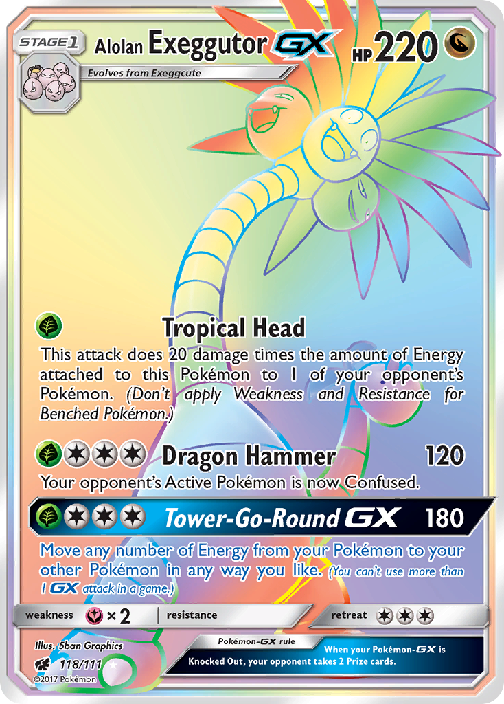 Alolan Exeggutor GX (118/111) [Sun & Moon: Crimson Invasion] | Cracking-Singles