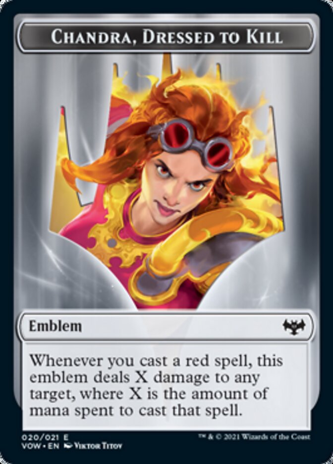 Chandra, Dressed to Kill Emblem [Innistrad: Crimson Vow Tokens] | Cracking-Singles