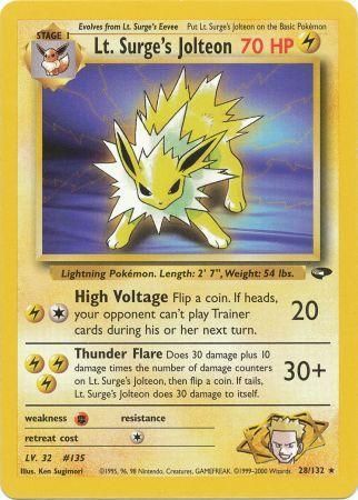 Lt. Surge's Jolteon (28/132) [Gym Challenge Unlimited] | Cracking-Singles