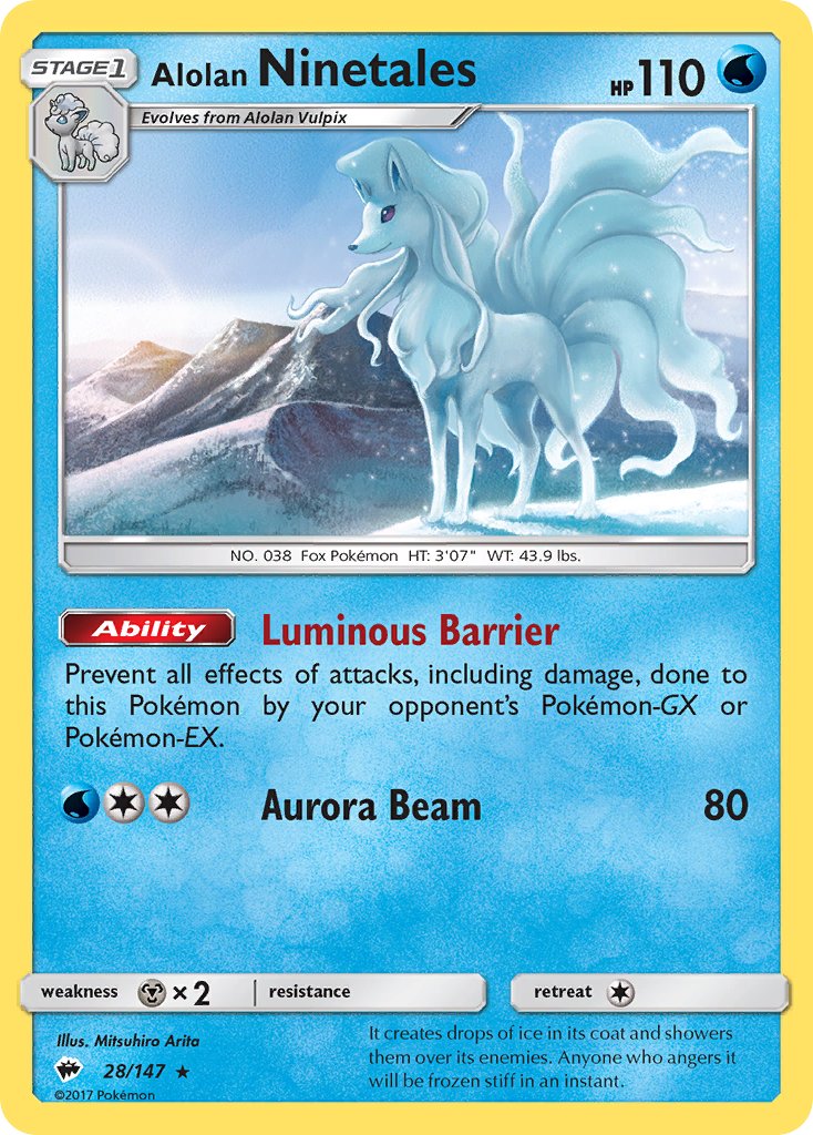 Alolan Ninetales (28/147) (Water Web Holo) (Theme Deck Exclusives) [Sun & Moon: Burning Shadows] | Cracking-Singles