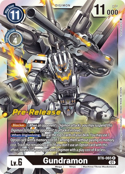 Gundramon [BT6-065] [Double Diamond Pre-Release Cards] | Cracking-Singles