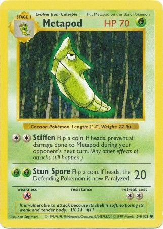 Metapod (54/102) [Base Set Shadowless Unlimited] | Cracking-Singles