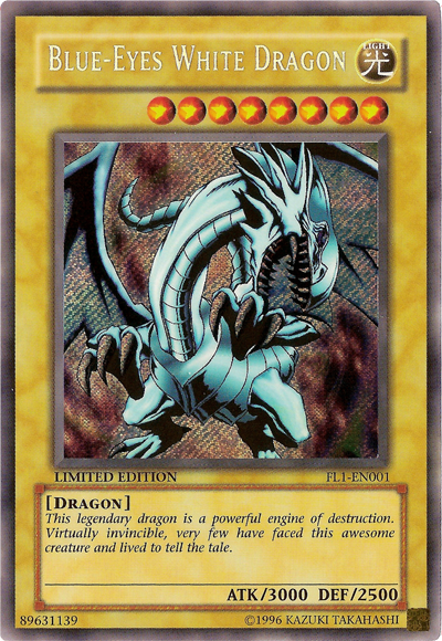 Blue-Eyes White Dragon [FL1-EN001] Secret Rare | Cracking-Singles