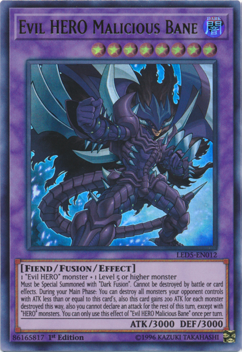 Evil Hero Malicious Bane [LED5-EN012] Ultra Rare | Cracking-Singles