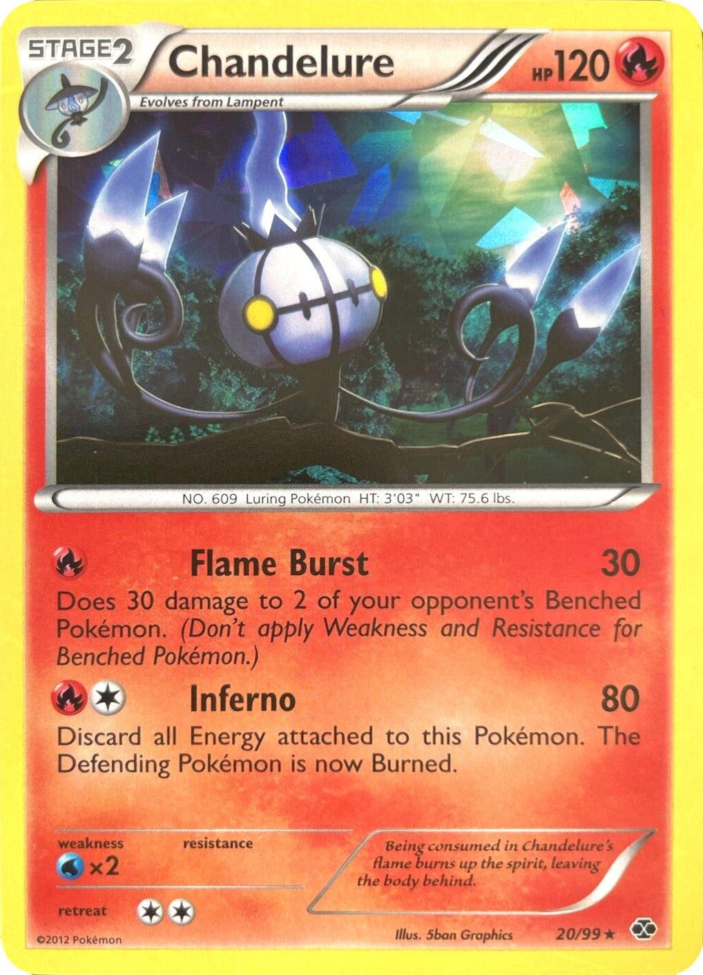 Chandelure (20/99) (Cracked Ice Holo) [Black & White: Next Destinies] | Cracking-Singles