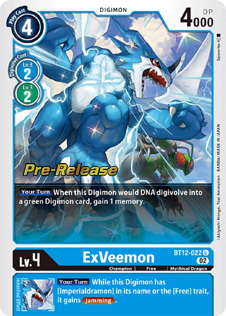 ExVeemon [BT12-022] [Across Time Pre-Release Cards] | Cracking-Singles