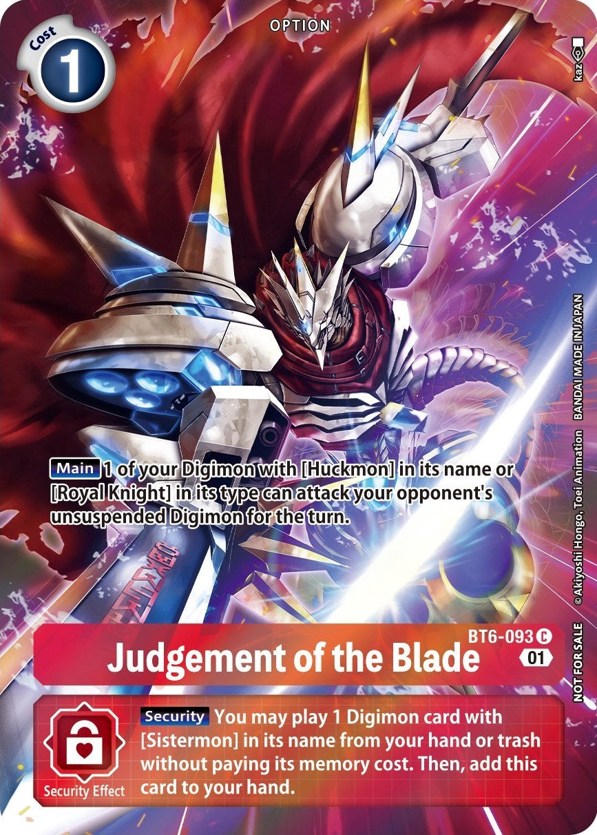 Judgement of the Blade [BT6-093] (Premium Deck Set) [Double Diamond Promos] | Cracking-Singles