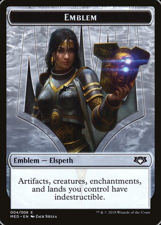 Emblem - Elspeth, Knight-Errant [Mythic Edition Tokens] | Cracking-Singles