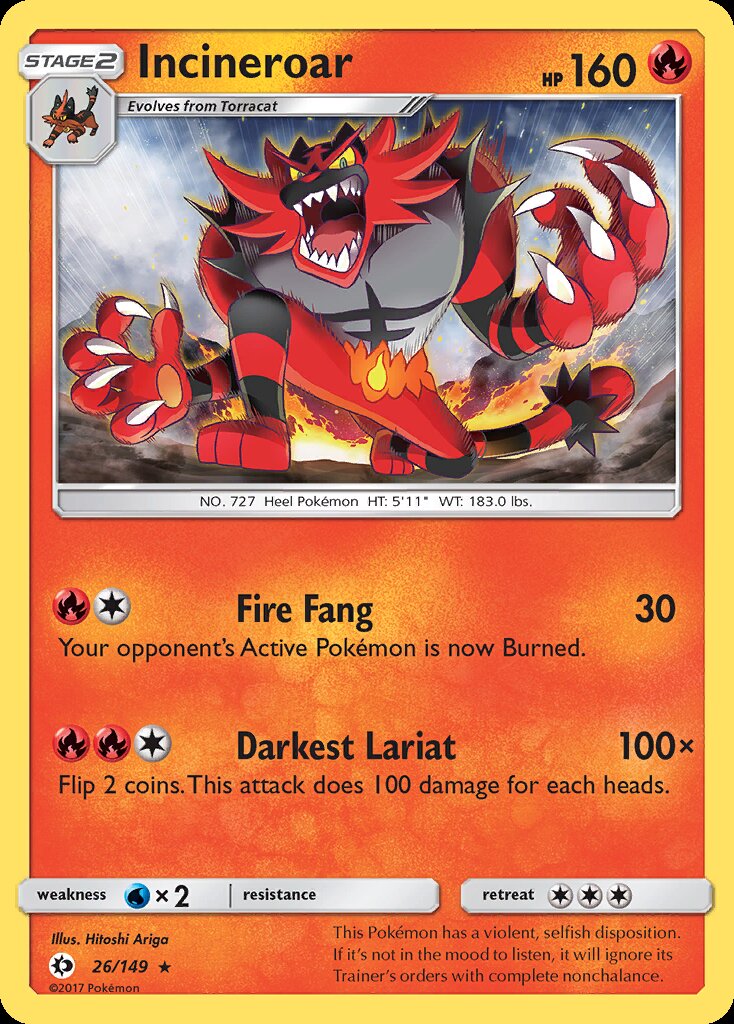 Incineroar (26/149) (Theme Deck Exclusive) [Sun & Moon: Base Set] | Cracking-Singles