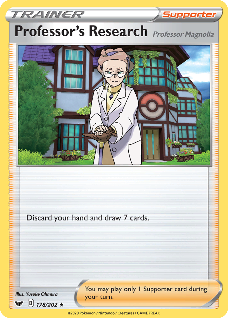 Professor's Research (178/202) (Professor Magnolia) [Sword & Shield: Base Set] | Cracking-Singles