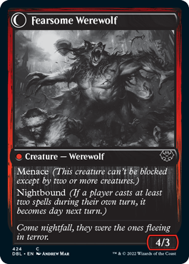 Fearful Villager // Fearsome Werewolf [Innistrad: Double Feature] | Cracking-Singles