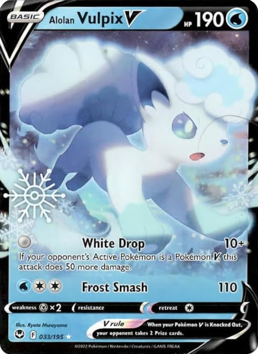 Alolan Vulpix V (033/195) (Holiday Calendar) [Sword & Shield: Silver Tempest] | Cracking-Singles