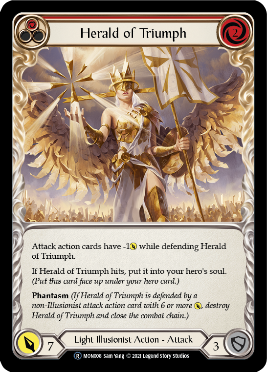 Herald of Triumph (Red) (Rainbow Foil) [U-MON008-RF] Unlimited Rainbow Foil | Cracking-Singles