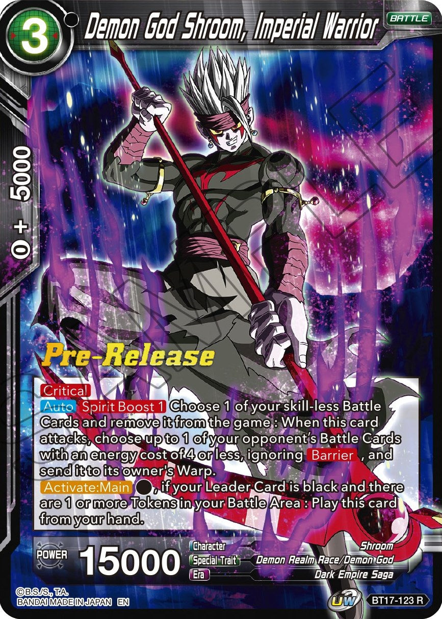 Demon God Shroom, Imperial Warrior (BT17-123) [Ultimate Squad Prerelease Promos] | Cracking-Singles