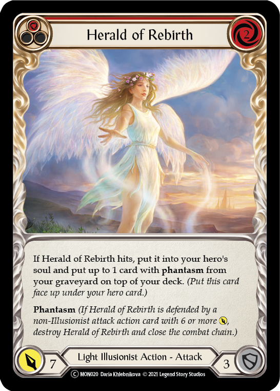 Herald of Rebirth (Red) (Rainbow Foil) [U-MON020-RF] Unlimited Rainbow Foil | Cracking-Singles