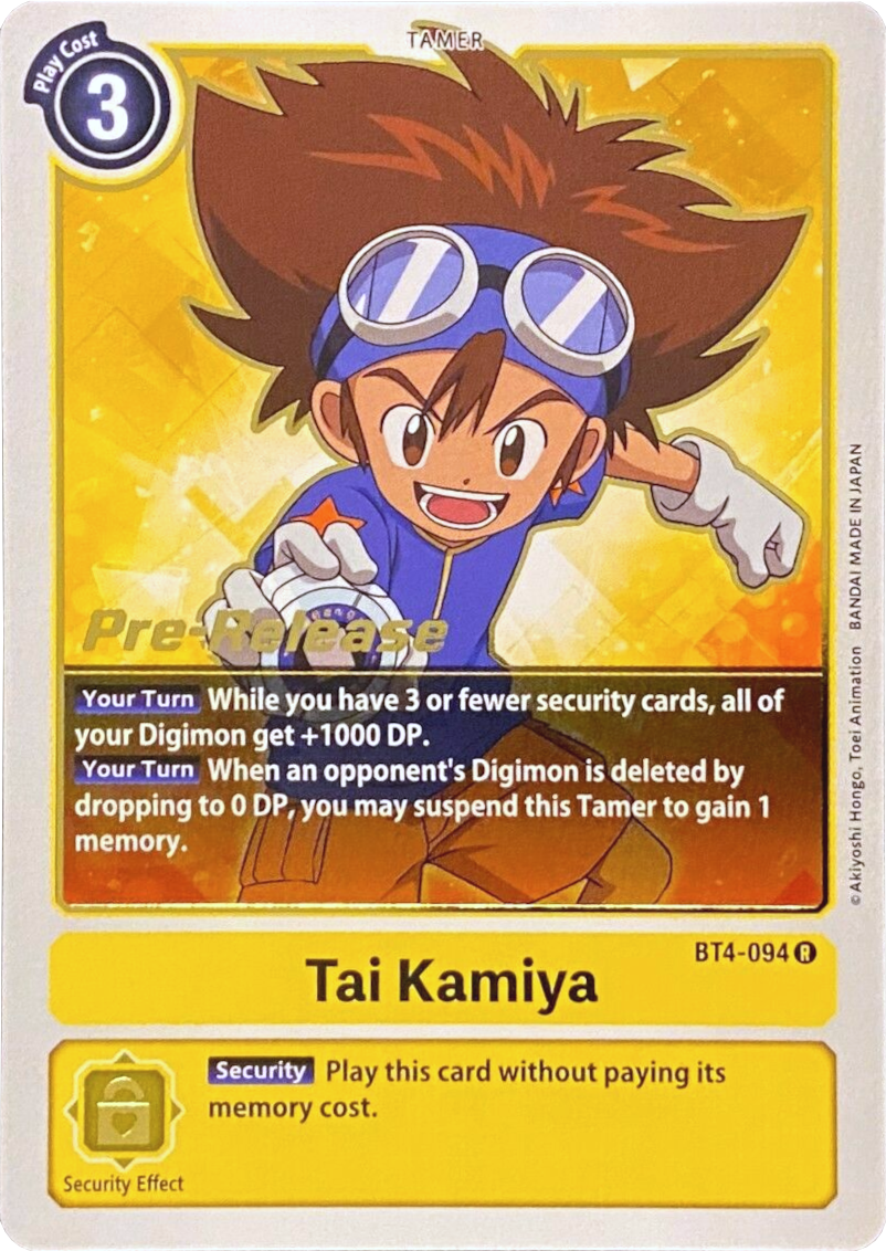 Tai Kamiya [BT4-094] [Great Legend Pre-Release Promos] | Cracking-Singles