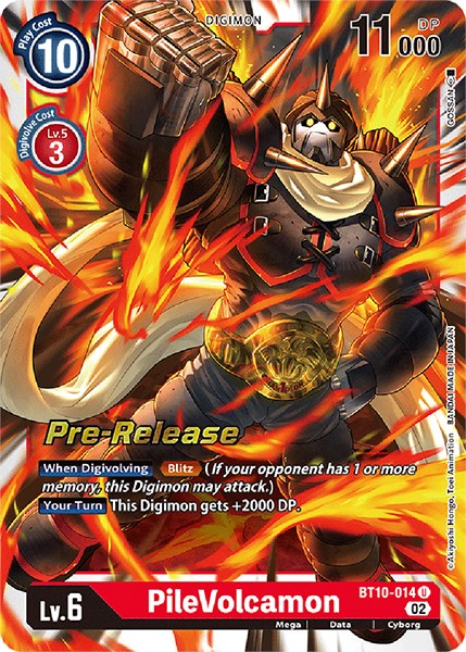 PileVolcamon [BT10-014] [Xros Encounter Pre-Release Cards] | Cracking-Singles