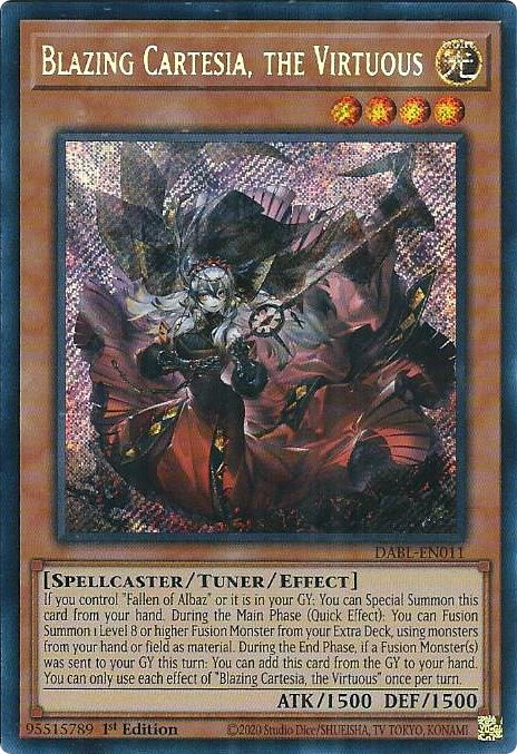 Blazing Cartesia, the Virtuous [DABL-EN011] Secret Rare | Cracking-Singles