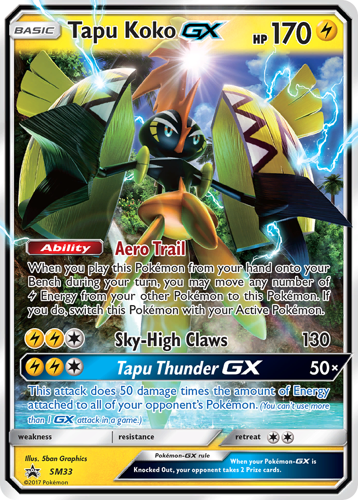 Tapu Koko GX (SM33) [Sun & Moon: Black Star Promos] | Cracking-Singles