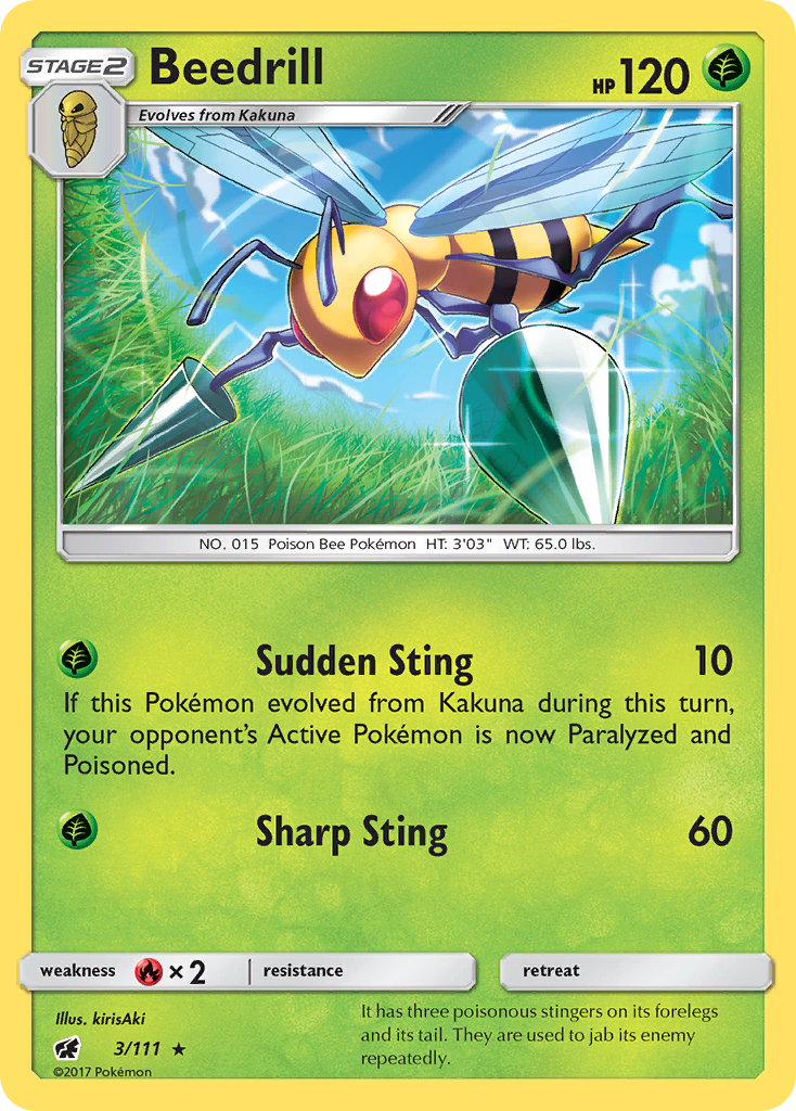 Beedrill (3/111) [Sun & Moon: Crimson Invasion] | Cracking-Singles