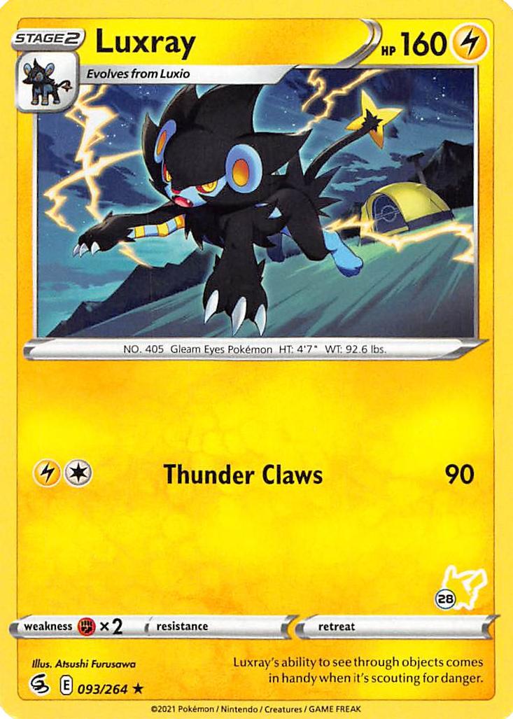 Luxray (093/264) (Pikachu Stamp #28) [Battle Academy 2022] | Cracking-Singles