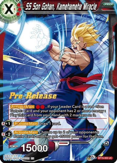 SS Son Gohan, Kamehameha Miracle (BT15-003) [Saiyan Showdown Prerelease Promos] | Cracking-Singles