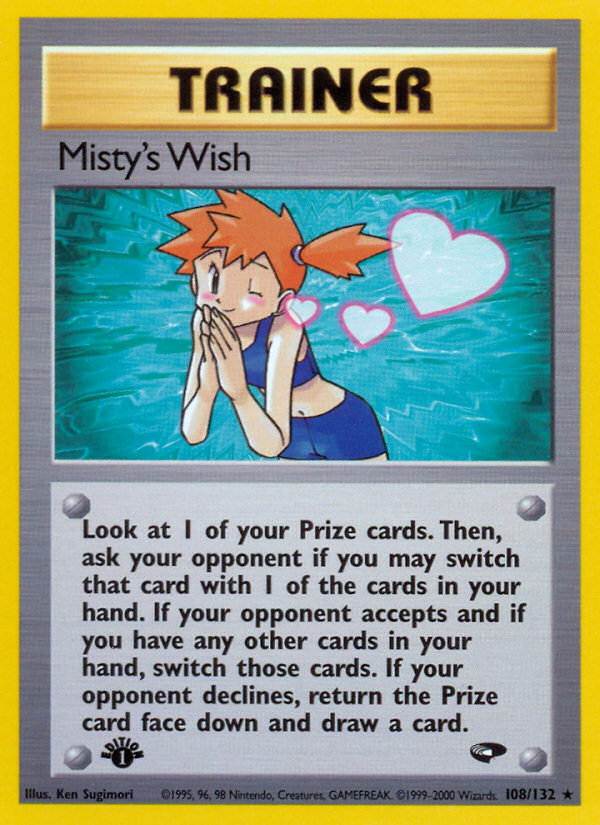 Misty's Wish (108/132) [Gym Challenge 1st Edition] | Cracking-Singles