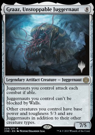 Graaz, Unstoppable Juggernaut (Promo Pack) [Phyrexia: All Will Be One Promos] | Cracking-Singles