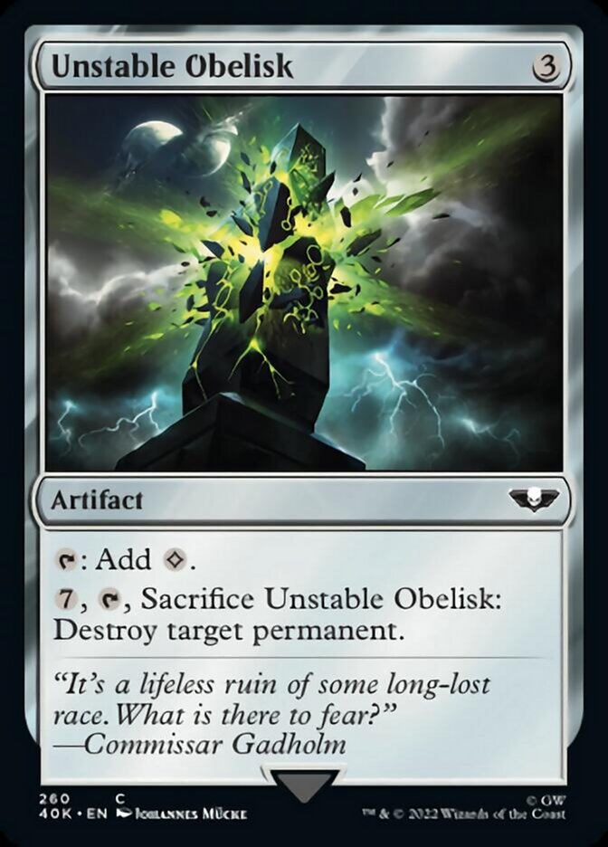 Unstable Obelisk (Surge Foil) [Universes Beyond: Warhammer 40,000] | Cracking-Singles