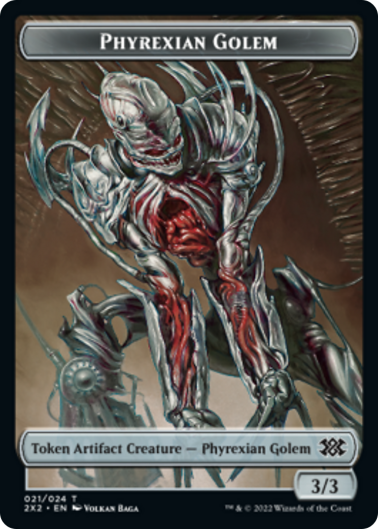 Elemental // Phyrexian Golem Double-sided Token [Double Masters 2022 Tokens] | Cracking-Singles