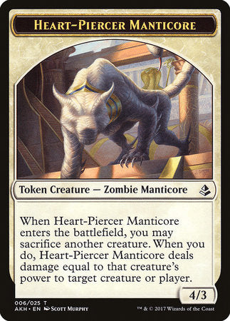 Heart-Piercer Manticore Token [Amonkhet Tokens] | Cracking-Singles