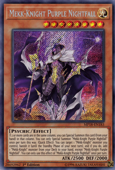 Mekk-Knight Purple Nightfall [MP18-EN183] Secret Rare | Cracking-Singles