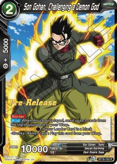 Son Gohan, Challenging a Demon God (BT16-103) [Realm of the Gods Prerelease Promos] | Cracking-Singles