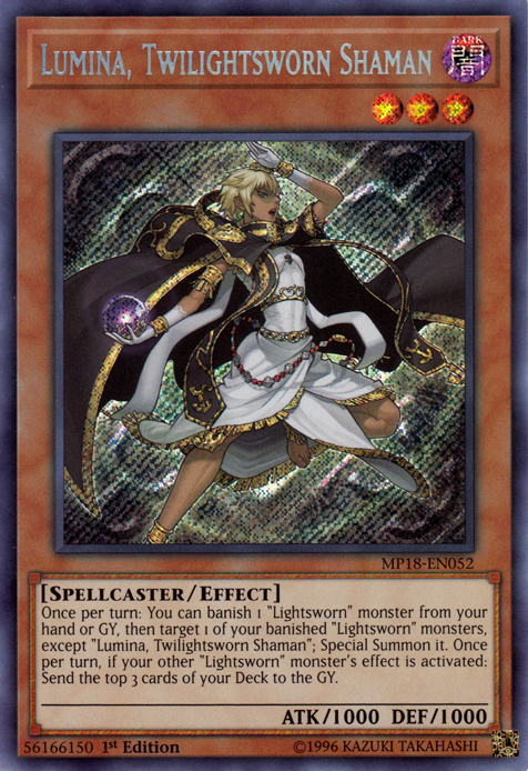 Lumina, Twilightsworn Shaman [MP18-EN052] Secret Rare | Cracking-Singles