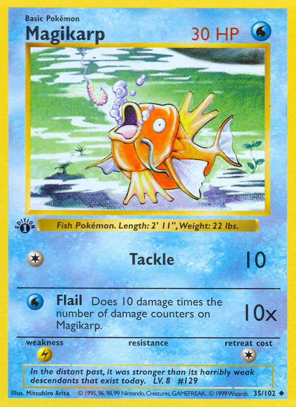 Magikarp (35/102) (Shadowless) [Base Set 1st Edition] | Cracking-Singles