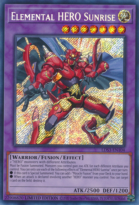 Elemental HERO Sunrise [LDS3-EN104] Secret Rare | Cracking-Singles