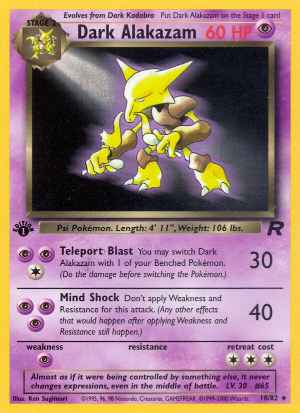 Dark Alakazam (18/82) [Team Rocket 1st Edition] | Cracking-Singles