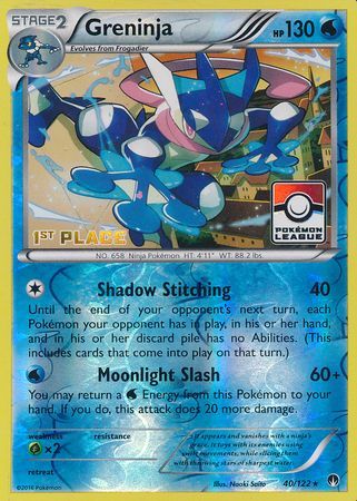 Greninja (40/122) (League Promo 1st Place) [XY: BREAKpoint] | Cracking-Singles