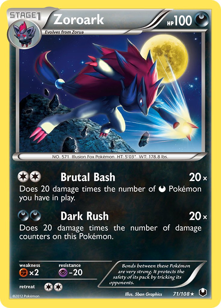 Zoroark (71/108) (Cracked Ice Holo) (Theme Deck Exclusive) [Black & White: Dark Explorers] | Cracking-Singles