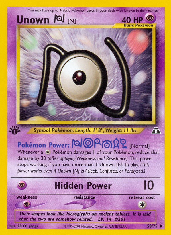 Unown [N] (50/75) [Neo Discovery 1st Edition] | Cracking-Singles