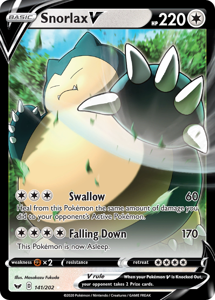 Snorlax V (141/202) (Oversized) [Sword & Shield: Base Set] | Cracking-Singles