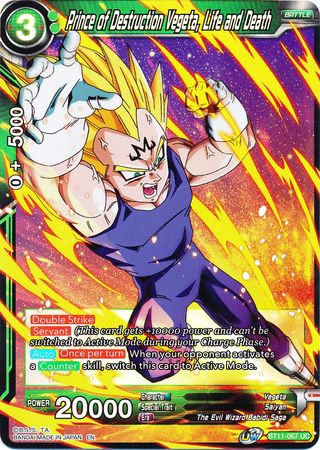 Prince of Destruction Vegeta, Life and Death [BT11-067] | Cracking-Singles