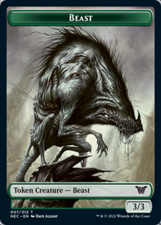 Beast // Treasure Double-sided Token [Kamigawa: Neon Dynasty Commander Tokens] | Cracking-Singles