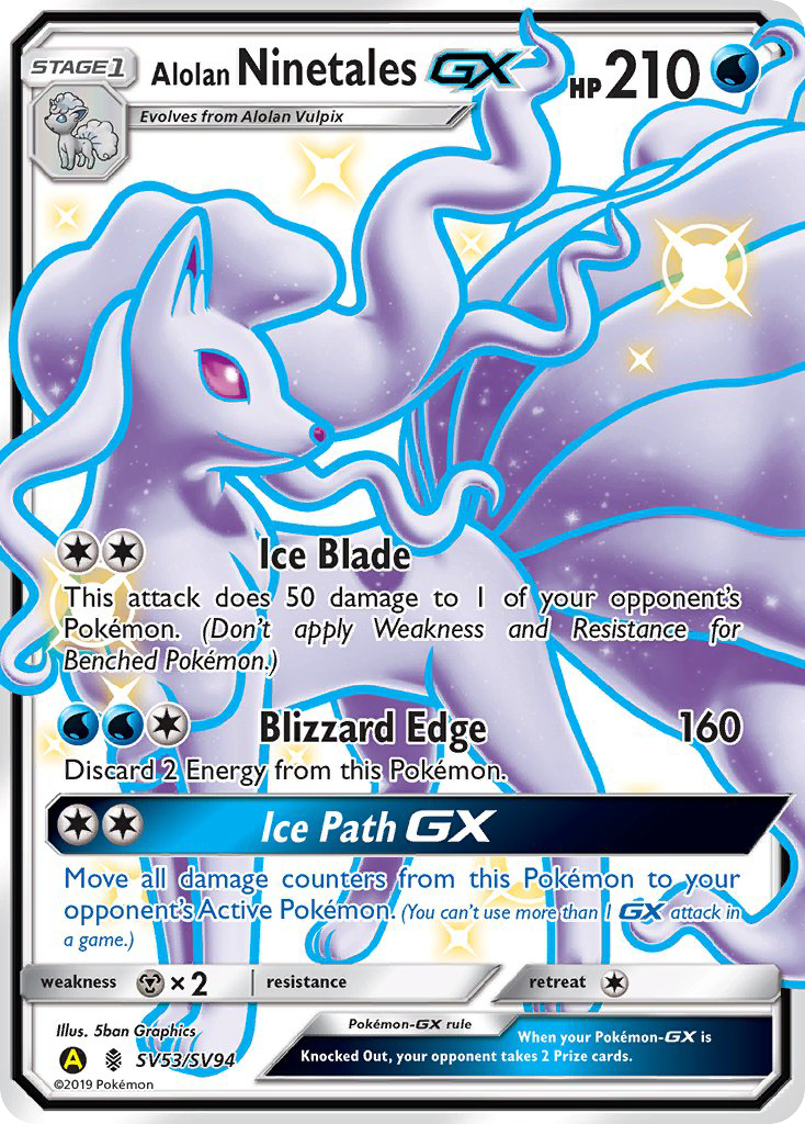 Alolan Ninetales GX (SV53/SV94) [Sun & Moon: Hidden Fates - Shiny Vault] | Cracking-Singles