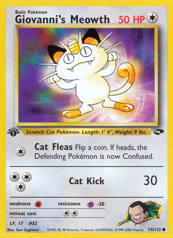 Giovanni's Meowth (74/132) [Gym Challenge 1st Edition] | Cracking-Singles