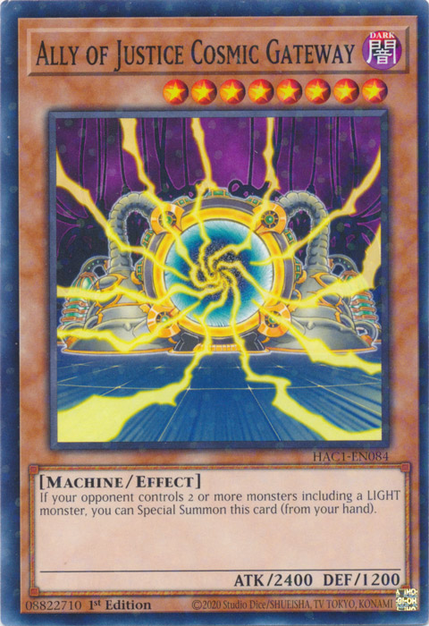 Ally of Justice Cosmic Gateway (Duel Terminal) [HAC1-EN084] Parallel Rare | Cracking-Singles