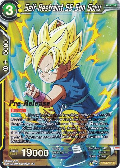 Self-Restraint SS Son Goku (BT14-096) [Cross Spirits Prerelease Promos] | Cracking-Singles