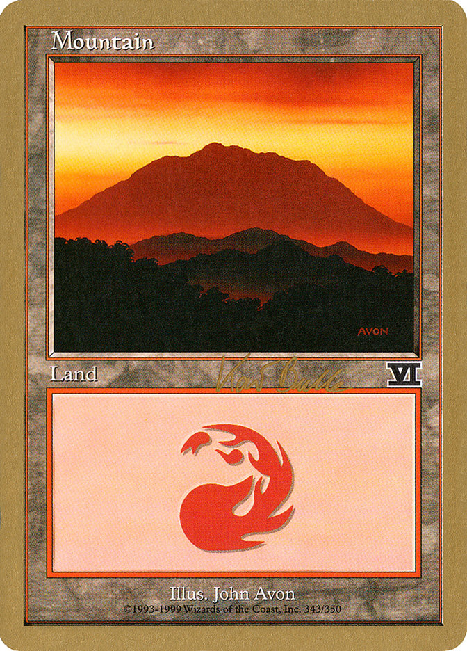 Mountain (kb343) (Kai Budde) [World Championship Decks 1999] | Cracking-Singles