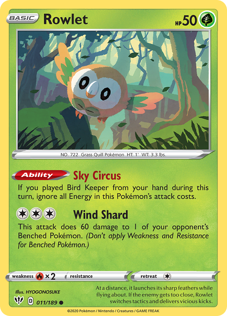 Rowlet (011/189) [Sword & Shield: Darkness Ablaze] | Cracking-Singles