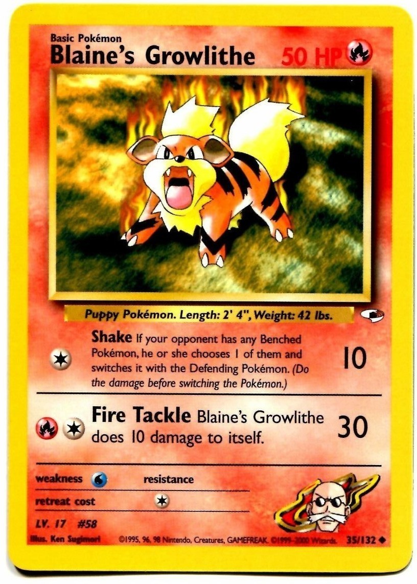 Blaine's Growlithe (35/132) [Gym Heroes Unlimited] | Cracking-Singles